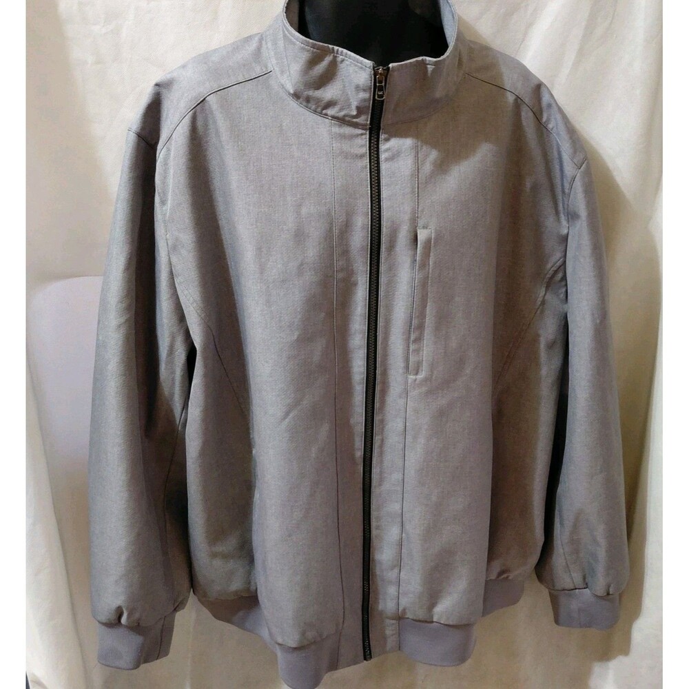 Michael Kors Bomber Jacket Mens 4XL Gray Full Zip Mock Neck Pocket Streetwear